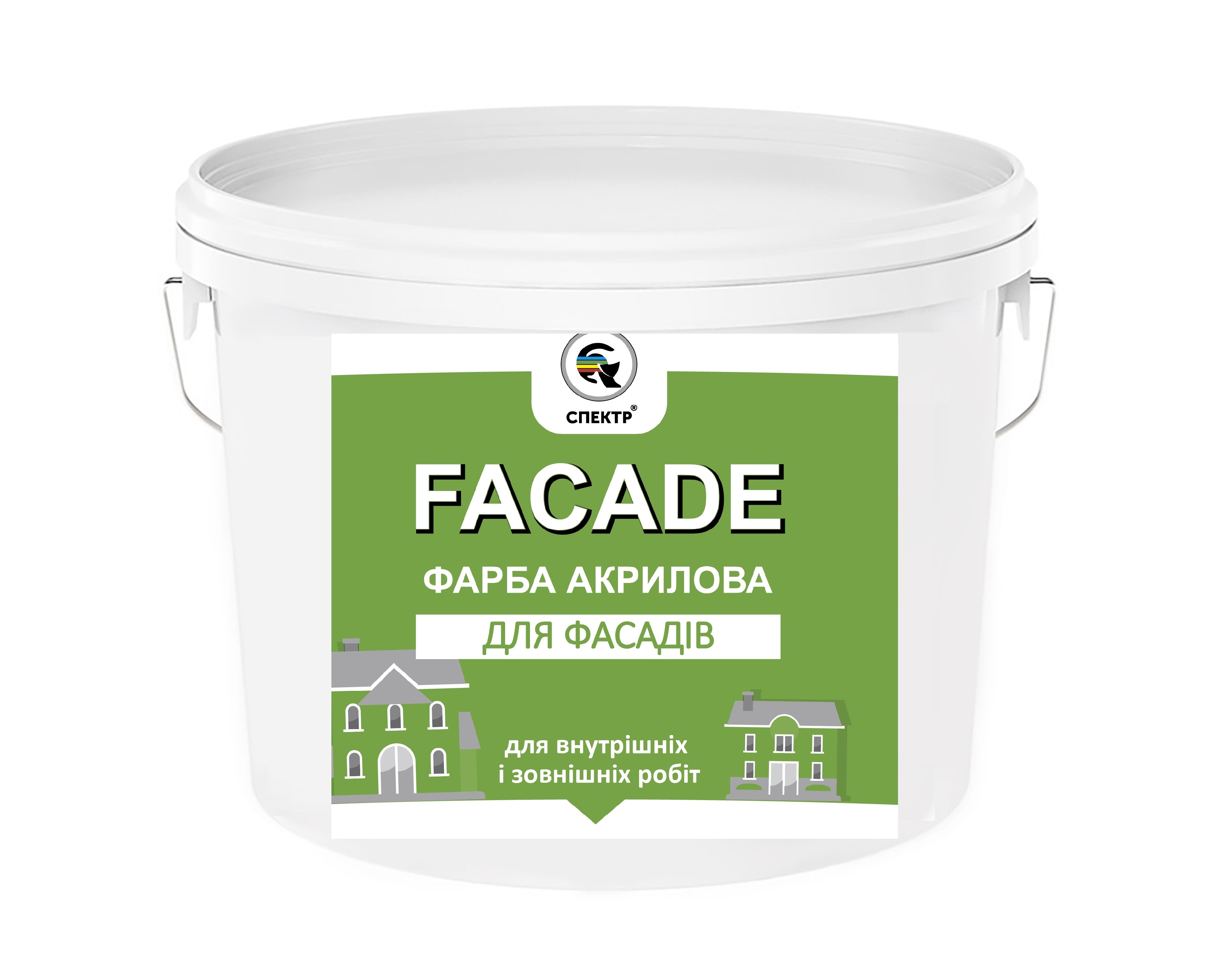 Фарба ФАСАДНА PROFI LINE, акрилова, латексна, мат білий, 12,6 кг СПЕКТР